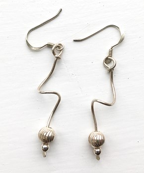 Sterling Silver Mooncut Drop Earrings
