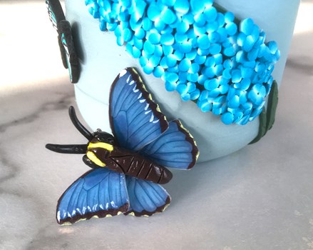 Blue Morpho Butterfly Brooch