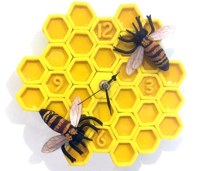 Bees and Honeycomb Clock