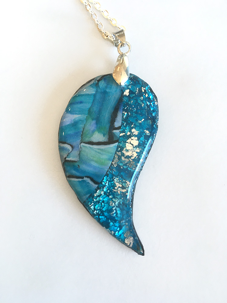 Sparkly Turquoise Blue Pendant
