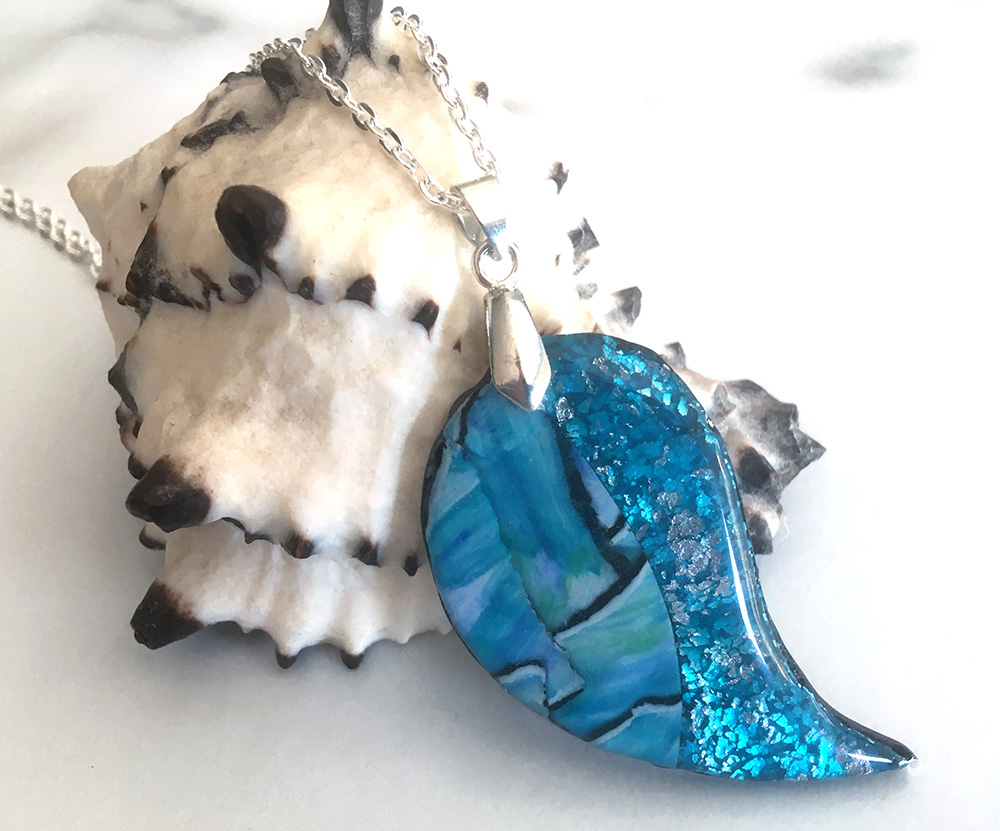 Sparkly Turquoise Blue Pendant