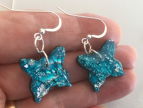 Sparkly Blue Butterfly Earrings