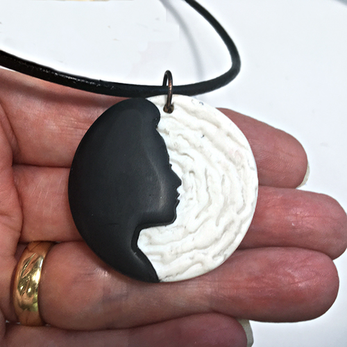 Black and White Silhouette Pendant Necklaces