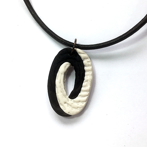Black and White Pendant Necklace