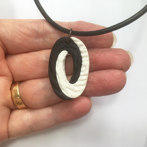 Black and White Pendant Necklace