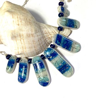 7 Bead Faux Bolder Opal Necklace