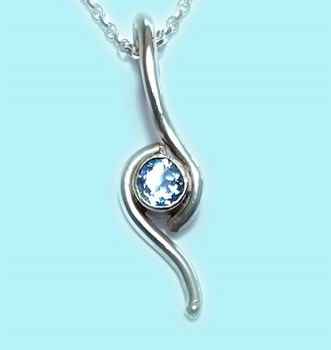 Sterling Silver and Topaz Pendant