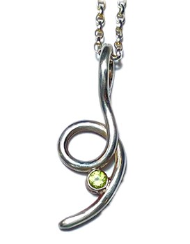 Dainty Sterling Silver and Topaz Pendant